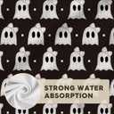 2 x Artoid Mode Black Ghost Spooky Halloween Kitchen Towels Dish Towels, 18x26 Inch Quick Dry Microfiber Cloth Hand Towels for Kitchen Drying Set of 2