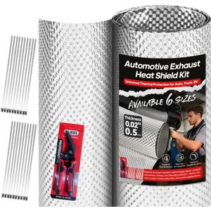 Exhaust Heat Shield Automotive, 40" x 78.7" Heavy Duty Aluminum Heat Shield with Zip Ties & Scissors, 0.5mm Flexible Car Heat Shield for Muffler, Pipe, Underbody, Up to 1022°F