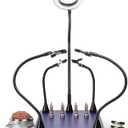 Soldering Station - Helping Hands with 5X Magnifying Lamp and LED Light - Solder Wick and Brass Cleaner Accessories - Third Hand Kit for Electronics Repair - DIY Project Holder and Lamp Kit