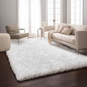 Ophanie 5x8 Rugs for Living Room,White,Large Fluffy Fuzzy Plush Shag Shag Comfy Soft，Non-Slip Indoor Floor Carpet,for Kids Boys Girls Dorm，Room,Bedroom,Playroom，Home Decor Aesthetic
