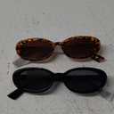 miyya 2025 Polarized Oval Sunglasses with UV Protection - Multiple Trendy Colors & Patterns (Black/Leopard Beige)