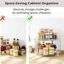 Lazy Susan Organizer for Cabinet, Pantry, Countertop (2 Tier 14" x 10" Clear - 1 Pack, Rectangular)