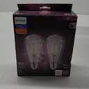 PHILIPS LED 40W S19 2-Pack Vintage Edison Soft White (2700K) 400 Lumen (4.4W = 40W) Dimmable Clear Flicker-Free Light Bulbs