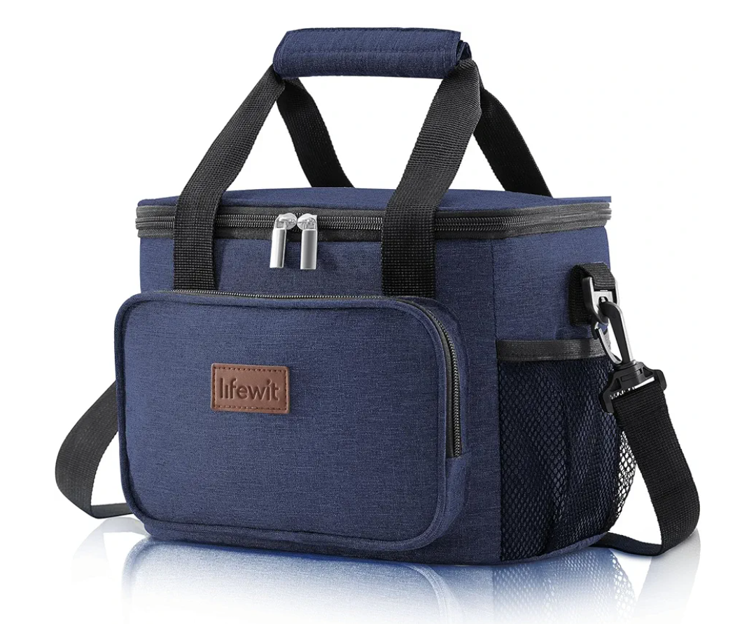 Lifewit Medium Lunch Bag Insulated Lunch Box Soft Cooler Cooling Tote for Adult Men Women, Dark Blue 12-Can (9L)