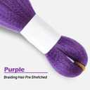 24 Inch Dark Purple Braiding Hair, 3 Packs Pre Stretched Synthetic Extensions Smooth Yaki Braiding Hair for Long Twists and Box Braids (3 Packs, 210g)