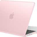 BlueSwan Anti-Cracking Case for MacBook Air 13 inch, M5 2026 M4 M3 M2 2025-2022 A3449 A3240 A3113 A2681, Drop Protection Soft TPU Bumper PC Base for Air 13.6 inch, Frosted Pink