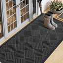 Smiry Front Door Mat Outside Entrance, Natural Rubber Doormat, 59x20 Inch