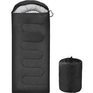 OBTANIM Sleeping Bags Portable Waterproof Camping Sleeping Bag for Adults Kids 4 Seasons Cold Weather or Warm Backpacking Hiking Mountaineering Indoor Outdoor Use (Black)