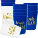 LADY&HOME Bachelorette Party Plastic Cups Bride Team Gifts Reusable Party Cups for Bridal Party(Navy Blue)