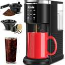 ILAVIE Single Serve Coffee Maker for K Cup and Ground Coffee, Single Coffee MaKer with 40oz Removable Reservoir for 6 to 14oz Brew Sizes, K Cup Coffee Maker with Self-cleaning Function, Black