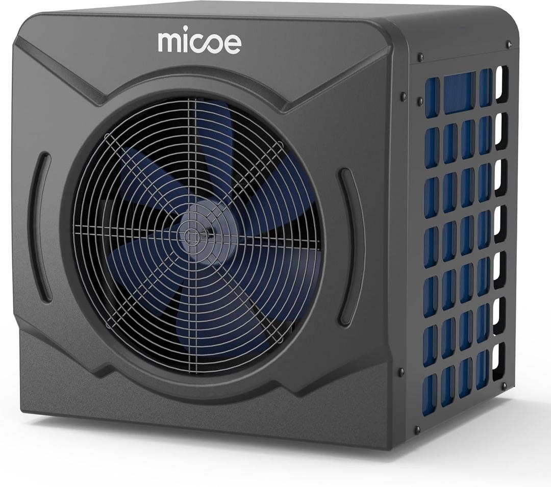 MICOE 17000 BTU Energy Efficient Electric Pool Heat Pump for Above Ground Pools Up to 15ft (8/11/15ft) & 5,000 Gallons, Swimming Pool Heater with Easy Install Kit,110V/120V