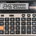 Large Mechanical Calculator,Dual Power Desk Calculator 14 Digit Big Buttons,Desktop Calculator Extra Large 5In LCD Display for Office, Home, School (Champaign Gold)