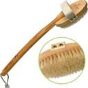 Premium Boar Brush by Zen Me, Exfoliating Brush with Medium Firm Natural Bristles for Cellulite and Lymphatic, Body Scrub Brush with Detox eBook Gift (1-Pack)
