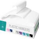 NEATERIZE Clothes Hangers 50 Pack White - Plastic Hangers - Ganchos Colgar Ropa