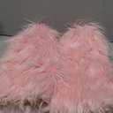 RECECASA Faux Fur Leg Warmers for Women, Fluffy Boot Cuffs Covers for Halloween, Christmas,Furry Costume Cute Cosplay (Pink L, 15.7 inch)