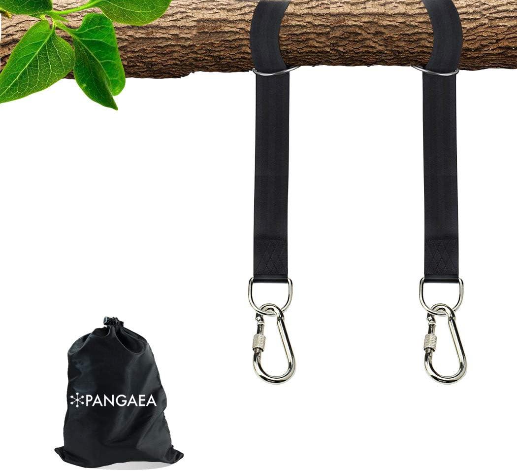 Tree Swing Hanging Straps Kit Holds 2000 lbs,5ft Extra Long Straps Strap with Safer Lock Snap Carabiner Hooks Perfect for Tree Swing & Hammocks, Carry Pouch Easy Fast Installation (5 ft)
