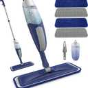 Spray Mops for Floor Cleaning - BPAWA Microfiber Floor Mop Flat Wet Mop Dry Dust Mop for Hardwood Laminate Wood Tile Vinyl Kitchen Bathroom Floors with 4 Washable Pads Reusable 550ML Refillable Bottle