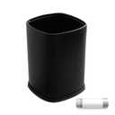 EmoH Small Bathroom Trash Can 2.1 Gallon / 8-Liter Wastebasket, Modern Matte Black Stainless Steel Garbage Bin for Bedroom, Home Office, Toilet, RV, Under Sink, Near Desk