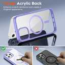 SUPFINE Magnetic for iPhone 12 Pro Max case, [Compatible with MagSafe][Clear Hard Back with Soft TPU Bumper][12FT Military Grade Drop Protection] Shockproof Phone Case,Clear Purple