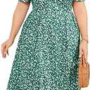 Plus Size Maxi Dress Womens Summer Casual Boho Floral Empire Waist Plus Size Flowy Dress Plus Size Dresses for Curvy Women XL