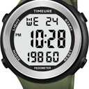 Sports Waterproof Pedometer Watch for Walking No Charging, No App Connection, with EL Backlight. Simple, Practical Choice for Mobile-Free Fitness Enthusiasts TIMEURE-2308 (Green)