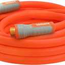 YAMATIC Heavy Duty Garden Hose 5/8 in x 30 ft with Swivel Fitting, Super Flexible Water Hose, All-weather, Lightweight, Burst 600 PSI (Orange)
