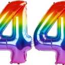40 Inch Number 44 Balloons for 44th Birthday Party Decorations,0-100 Rainbow Large No.44 Digital Balloons for Women Men and Her Him, Helium Foil Number Balloons for Wedding Anniversary