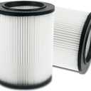 2 Pack Standard VF4000 Replacement Wet/Dry Vacuum Filter, Compatible with Wet Dry Vac 5-20 Gallons Vacuum Cleaner
