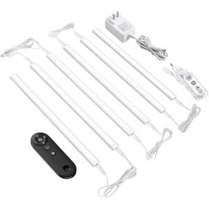 Remote Control Under Cabinet Led Light Plug in, Dimmable Daylight White 4500K, 6 Pack 12 inch Linkable Under Counter Lights for Kitchen Upgrade ETL Listed Plug 24V, UNO-LK 4500K