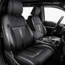 Leather Seat Covers Custom Fit for 2021-2025 F150 XL XLT STX Super Crew Cab - Custom Fit for 2023-2025 F250 F350 F450 XL XLT Crew Cab - Fully Covered, NOT for 40/20/40 Bench Front Seat