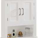 ChooChoo Wood Wall Cabinet with Doors, Medicine Cabinet with Adjustable Shelves Over The Toilet, Hanging Cabinet Wall Mounted for Bathroom, Kitchen, Living Room, White