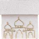 Decorative Mosque Sculpture with Gold Domes, White and Gold