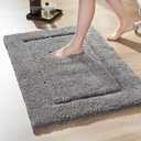 Deconovo Non-Slip Bath Mat - Ultra Soft, Quick Dry, Super Absorbent, Machine Washable, Premium Plush Rug for Bathroom & Shower - 24x17 Inch,Dark Grey