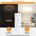 UprizeP 19 inch Flush Mount LED Ceiling Light with Night Light, 45W 4500LM