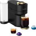 Nespresso Festive Vertuo Pop+ Coffee and Espresso Maker by Breville, Matte Black Gold