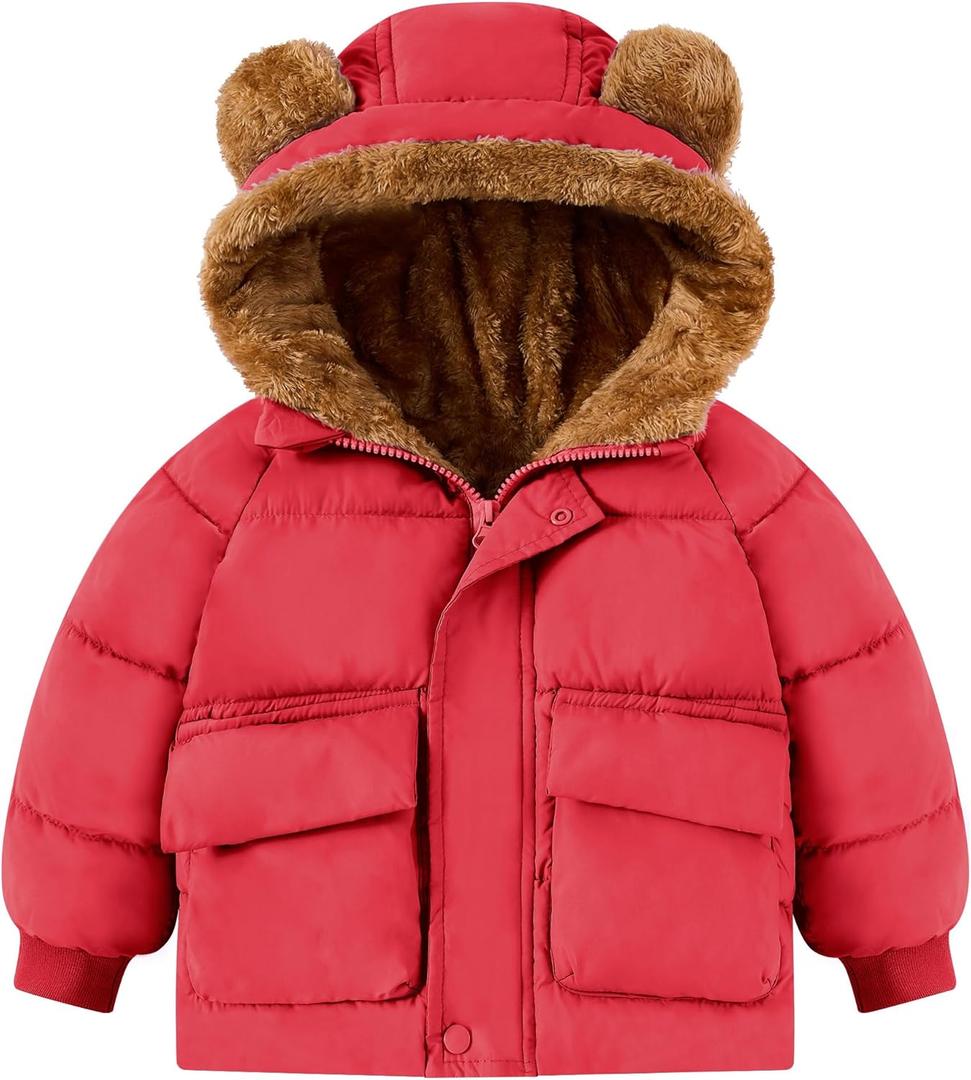 BFUSTYLE Baby Coat 6-12M Winter Clothes Toddler Boy Girl Jacket Infant Fleece Outerwear With Hood