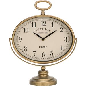NIKKY HOME Antique Table Clock, Gold Retro Desk Clock with Silent-Non-Ticking Battery Operated Rustic Desk Clock for Living Room, Tabletop, Countertop