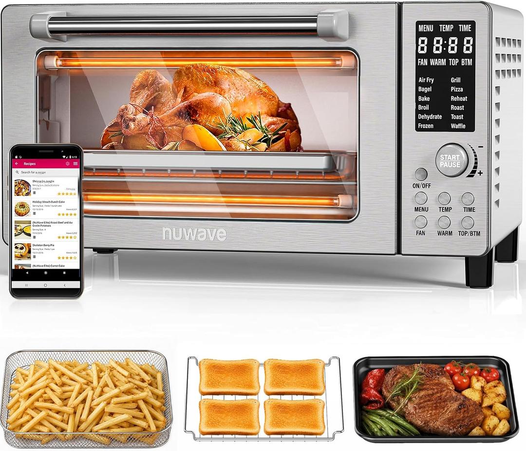 Nuwave Bravo Air Fryer Toaster Countertop Convection Oven Combo, 21 Qt