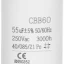 55 MFD Garage Door Opener Capacitor, Compatible with Old Type LiftMaster 30B532, 250V CBB60 Replacement