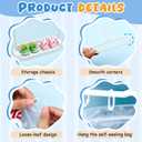 Skylety Doll Garment Rack with 15 Pcs Clothes Hanger for 17cm Doll Clothes Suit, Plastic Hanging Storage Bags with Hanger, Mini Hangers Wardrobe Accessories for Dollhouse Shower Supplies