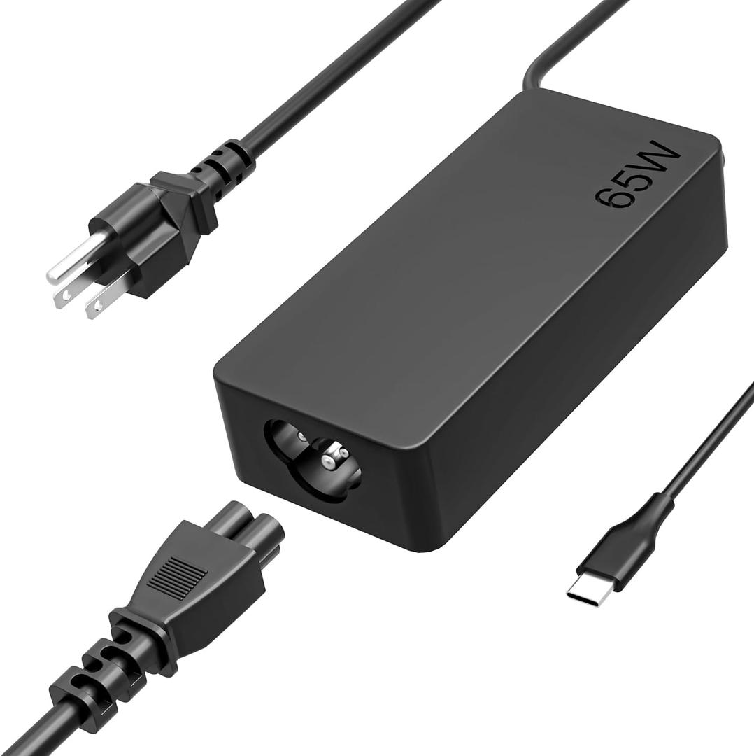 65W 45W USB C Laptop Charger Compatible with Lenovo ThinkPad X1 X280 T14 T15 T480 T480s T490 T580 T590 E14 E15 E16,Yoga 6 7 720 730 C740 C940,Chromebook 300e,TypeC Fast AC Adapter Power Cord