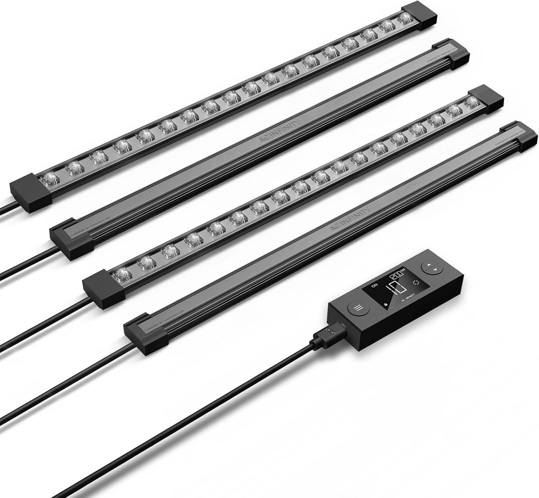 AC Infinity IONBEAM S16, Full Spectrum LED Grow Light Bars 16, Deeper Penetration Samsung LM301H EVO Diodes and Digital Dimming Timer Controller, for Veg Bloom Indoor Plants, Grow Tents, Greenhouses (Gray)
