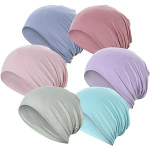 JarseHera 6PCS Cotton Slouchy Beanie Soft Sleep Caps Chemo Headwear Skull Cap Hats