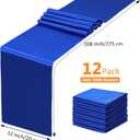 SiinvdaBZX 12 Pcs Royal Blue Satin Table Runner 12 x 108 inches Long, Bright Smooth Satin Wedding Table Runner Decorations for Birthday Parties, Buffet, Banquets, Graduations, Engagements