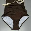 SUUKSESS Women Sexy Tummy Control One Piece Swimsuit Halter Retro Bathing Suit