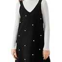 RoseSeek Girl's 2 Piece Outfits Turtleneck Rib Knit T Shirt and Corduroy Overall Dresses Set Fall Clothes Black and White 14Y