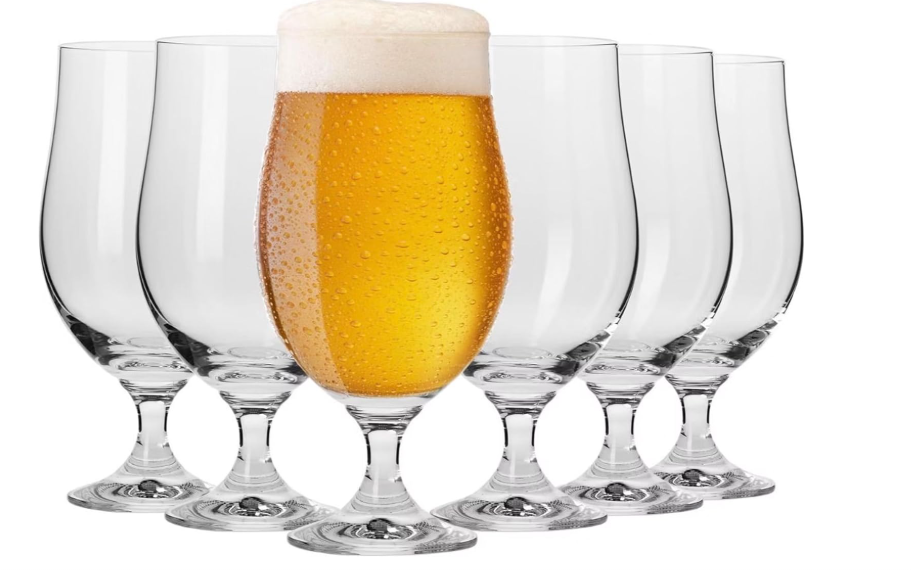 KROSNO Beer Glasses Set of 6, 16.9 oz, Harmony Collection | Drinking Glasses, IPA, Pilsner, Ale, Drinking Set, Lead-Free Crystal, Beer Stein, Dishwasher Safe