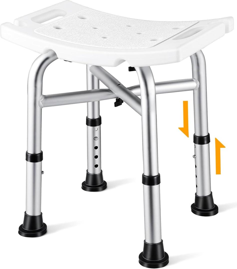 Shower Chair for Inside Shower(500lb), 5 Height Adjustable Shower Stool, Shower Seats for Adults, 3-Minute Quick Assembly, Heavy Duty Shower Bench for Inside Shower to Sit on