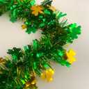 66FT St Patrick's Day Tinsel Garland Decorations Green and Gold Shamrock Irish Decor Shiny Thick Metallic Twist Hanging Wreath for St. Patrick's Day Home Indoor Outdoor Party Supplies-(Green+Gold)