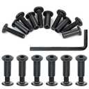 50 Sets Furniture Bolts and Nut - M6x30mm Black Metric Hex Key Set Metal Deck Screws for Crib Screws Replacement Set, Furniture Hardware Parts, Decoration Bolts